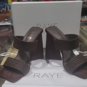 RAYE Chocolate Brown Braided Heels